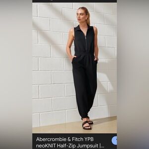 Abercrombie & Fitch Black Sleeveless Jumpsuit